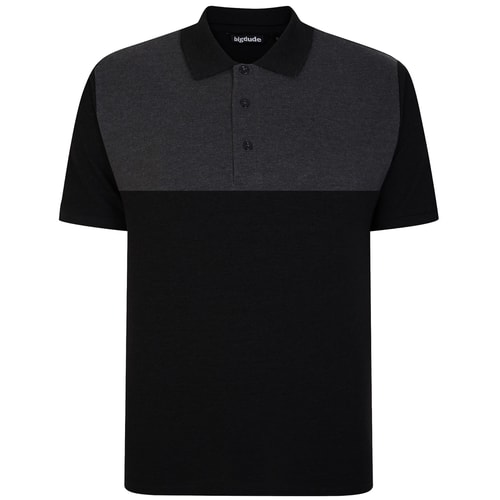 Bigdude Colour Block Polo Shirt Black